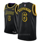 Camiseta Los Angeles Lakers Lance Stephenson NO 6 Ciudad 2018 Negro