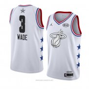 Camiseta All Star 2019 Miami Heat Dwyane Wade NO 3 Blanco