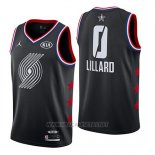 Camiseta All Star 2019 Portland Trail Blazers Damian Lillard NO 0 Negro