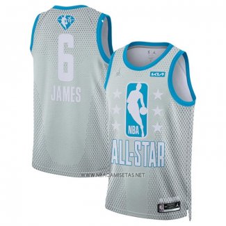 Camiseta All Star 2022 Los Angeles Lakers LeBron James NO 6 Gris