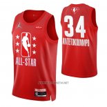 Camiseta All Star 2022 Milwaukee Bucks Giannis Antetokounmpo NO 34 Granate