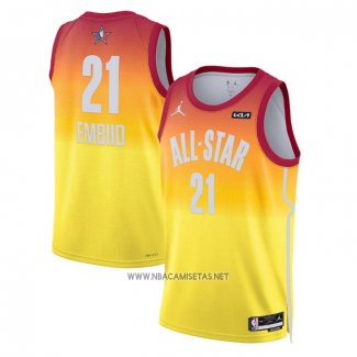 Camiseta All Star 2023 Philadelphia 76ers Joel Embiid NO 21 Naranja