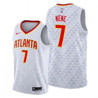 Camiseta Atlanta Hawks Nene NO 7 Association 2019-20 Blanco