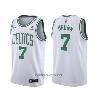 Camiseta Boston Celtics Jaylen Brown NO 7 Association 2021-22 Blanco