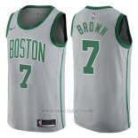 Camiseta Boston Celtics Jaylen Brown NO 7 Ciudad Gris