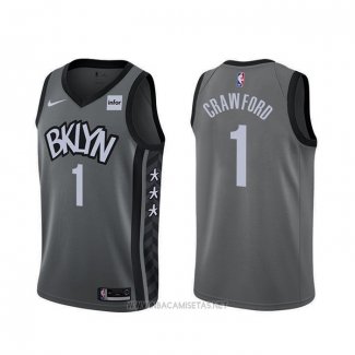 Camiseta Brooklyn Nets Jamal Crawford NO 1 Statement Gris