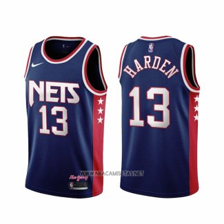 Camiseta Brooklyn Nets James Harden NO 13 Ciudad 2021-22 Azul