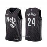 Camiseta Brooklyn Nets Noah Vonleh NO 24 Earned 2020-21 Negro