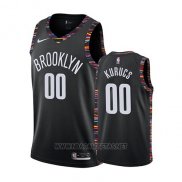 Camiseta Brooklyn Nets Rodions Kurucs NO 00 Ciudad 2019 Negro