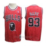 Camiseta Chicago Bulls Bape NO 93 Hardwood Classics Rojo