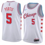 Camiseta Chicago Bulls Bobby Portis NO 5 Ciudad 2018 Blanco