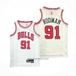 Camiseta Chicago Bulls Dennis Rodman NO 91 Association 2021 Blanco