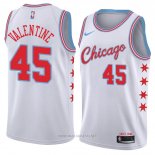 Camiseta Chicago Bulls Denzel Valentine NO 45 Ciudad 2018 Blanco