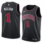 Camiseta Chicago Bulls Jameer Nelson NO 1 Statement 2018 Negro