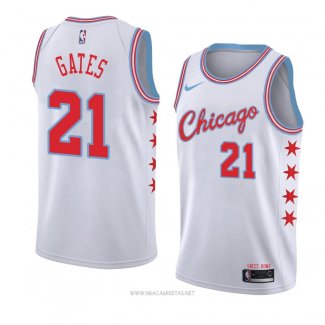 Camiseta Chicago Bulls Kaiser Gates NO 21 Ciudad 2018 Blanco