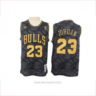 Camiseta Chicago Bulls Michael Jordan NO 23 Hardwood Classics Negro