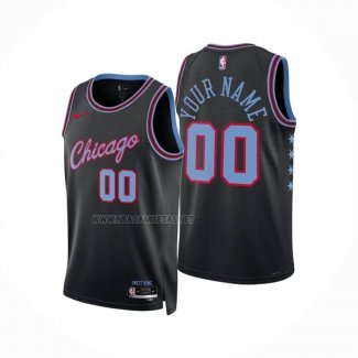 Camiseta Chicago Bulls Personalizada Ciudad 2025-26 Negro