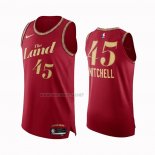 Camiseta Cleveland Cavaliers Donovan Mitchell NO 45 Ciudad Autentico 2023-24 Rojo