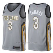 Camiseta Cleveland Cavaliers Isaiah Thomas NO 3 Ciudad Gris