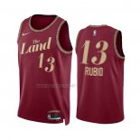 Camiseta Cleveland Cavaliers Ricky Rubio NO 13 Ciudad 2023-24 Rojo