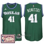 Camiseta Dallas Mavericks Dirk Nowitzki NO 41 Retro Verde