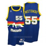 Camiseta Denver Nuggets Dikembe Mutombo NO 55 Retro Azul