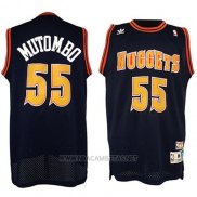 Camiseta Denver Nuggets Dikembe Mutombo NO 55 Retro Negro