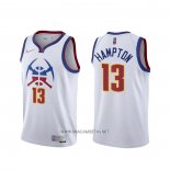 Camiseta Denver Nuggets R.J. Hampton NO 13 Earned 2020-21 Blanco