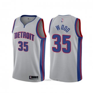 Camiseta Detroit Pistons Christian Wood NO 35 Statement Gris