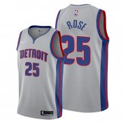 Camiseta Detroit Pistons Derrick Rose NO 25 Statement Gris