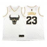 Camiseta Golden Edition Chicago Bulls Michael Jordan NO 23 Blanco