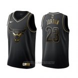 Camiseta Golden Edition Chicago Bulls Michael Jordan NO 23 Negro