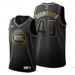 Camiseta Golden Edition Detroit Pistons Sekou Doumbouya NO 45 Negro