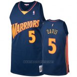 Camiseta Golden State Warriors Baron Davis NO 5 2009-10 Hardwood Classics Azul