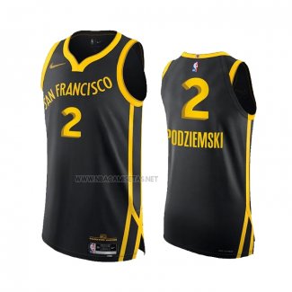 Camiseta Golden State Warriors Brandin Podziemski NO 2 Ciudad Autentico 2023-24 Negro