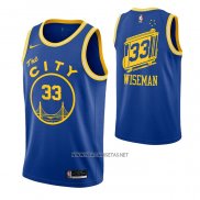 Camiseta Golden State Warriors James Wiseman NO 33 Hardwood Classics 2020 Azul