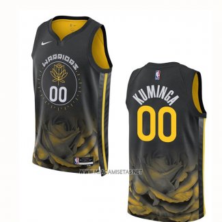 Camiseta Golden State Warriors Jonathan Kuminga NO 00 Ciudad 2022-23 Negro