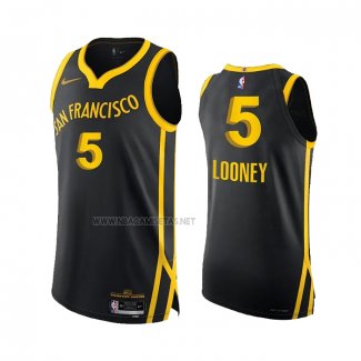 Camiseta Golden State Warriors Kevon Looney NO 5 Ciudad Autentico 2023-24 Negro