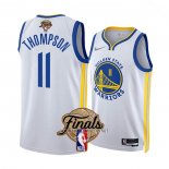 Camiseta Golden State Warriors Klay Thompson NO 11 Association 2022 NBA Finals Blanco