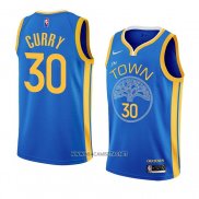 Camiseta Golden State Warriors Stephen Curry NO 30 Earned 2022-23 Azul