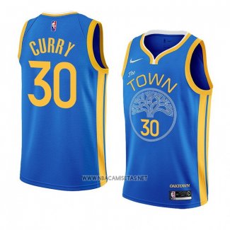 Camiseta Golden State Warriors Stephen Curry NO 30 Earned 2022-23 Azul