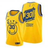 Camiseta Golden State Warriors Stephen Curry NO 30 Hardwood Classics Oro