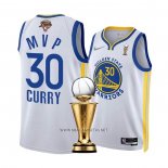 Camiseta Golden State Warriors Stephen Curry NO 30 MVP 2022 NBA Finals Blanco