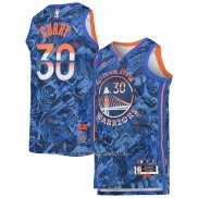 Camiseta Golden State Warriors Stephen Curry NO 30 MVP Azul