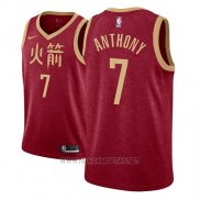 Camiseta Houston Rockets Carmelo Anthony NO 7 Ciudad 2018-19 Rojo