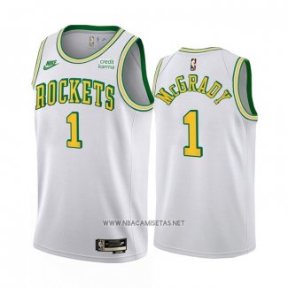 Camiseta Houston Rockets Tracy Mcgrady NO 1 Classic 2022-23 Blanco