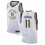 Camiseta Indiana Pacers Domantas Sabonis NO 11 Association Blanco