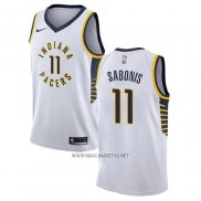 Camiseta Indiana Pacers Domantas Sabonis NO 11 Association Blanco