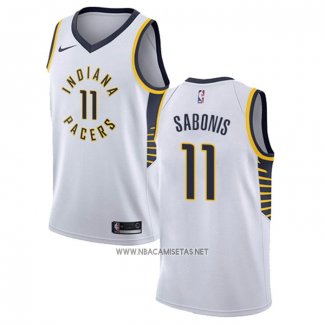 Camiseta Indiana Pacers Domantas Sabonis NO 11 Association Blanco