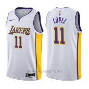 Camiseta Los Angeles Lakers Brook Lopez NO 11 2017-18 Blanco
